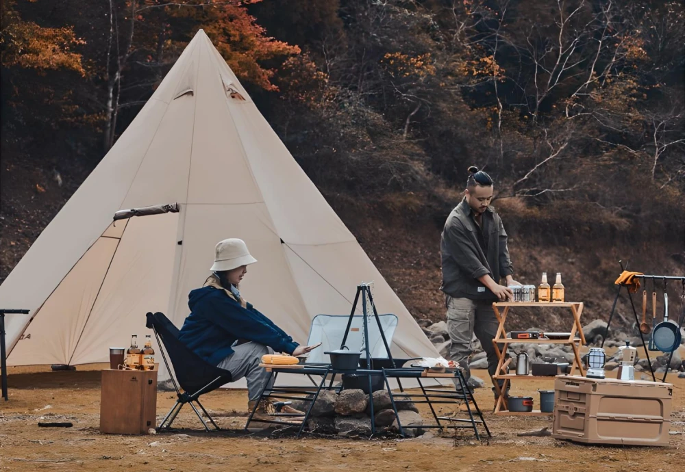 teepee tent with stove hole